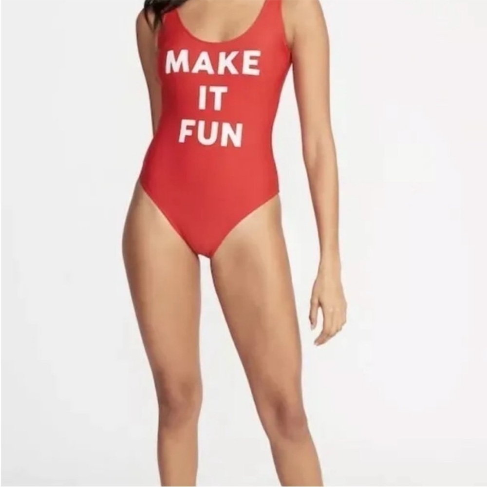 Old Navy Red Make It Fun One Piece Scoopneck Swimsuit Size Large